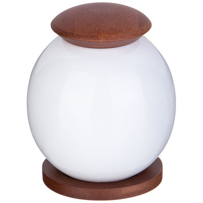 Банка с дерев. крышкой "NATIVE" 11*13 см 600 мл на дерев. подставке (кор=24шт.) LEFARD 587-204