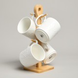 Набор кружек "MEADOW" 4 шт. 380 мл на дер. подставке LEFARD 587-206