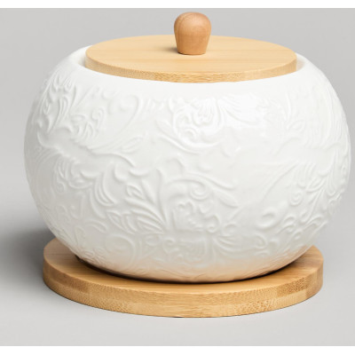 Сахарница "MUSE" с дер.крышкой на дер.подставке 12*9,5 см 450 мл LEFARD 587-207