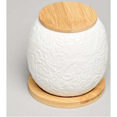 Банка "MUSE" с дер.крышкой на дер.подставке 10*11,5 см 600 мл LEFARD 587-211-1