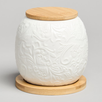 Банка "MUSE" с дер.крышкой на дер.подставке 10*11,5 см 600 мл LEFARD 587-211
