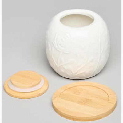 Банка "MEADOW" с дер.крышкой на дер.подставке 10*11,5 см 600 мл LEFARD 587-212-2