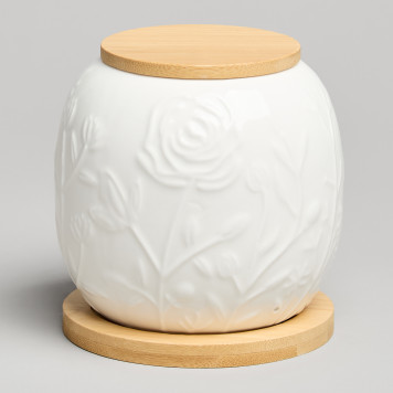 Банка "MEADOW" с дер.крышкой на дер.подставке 10*11,5 см 600 мл LEFARD 587-212