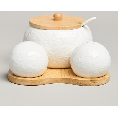 Набор для специй "MUSE" 3 пр. на дер.подставке 15,5*15,5*10 см LEFARD 587-213