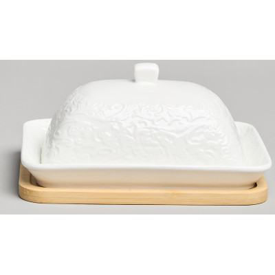 Масленка "MUSE" на дер. подставке 17*12,5*8 см LEFARD 587-240-1