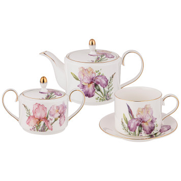 Чайный сервиз "IRISES" на 6 пер. 14 пр. 1000/350/300 мл (кор=2наб.) LEFARD 590-331