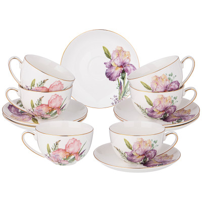 Чайный набор "IRISES" на 6 пер. 12 пр. 280 мл (кор=4наб.) LEFARD 590-336