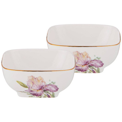 Набор салатников квадратных "IRISES" 2 шт. 8*4 см 100 мл (кор=36наб.) LEFARD 590-345