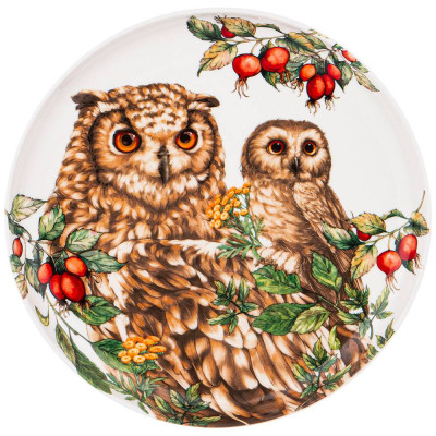 Тарелка закусочная "ЛЕСНАЯ СКАЗКА" сова 20,5 см (кор=24шт.) LEFARD 590-389