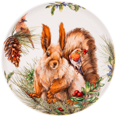 Тарелка закусочная "ЛЕСНАЯ СКАЗКА" белка 20,5 см (кор=24шт.) LEFARD 590-391