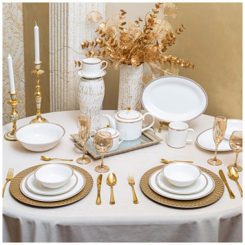 Чайный сервиз "CROWN" на 6 пер. 14 пр. 1000/350/300 мл золотой (кор=4наб.) LEFARD 590-456-9