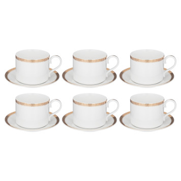 Чайный сервиз "CROWN" на 6 пер. 14 пр. 1000/350/300 мл золотой (кор=4наб.) LEFARD 590-456-1