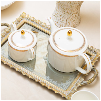 Чайный сервиз "CROWN" на 6 пер. 14 пр. 1000/350/300 мл золотой (кор=4наб.) LEFARD 590-456-8