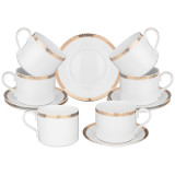 Чайный набор "CROWN" на 6 пер. 12 пр. 300 мл золотой (кор=8наб.) LEFARD 590-457