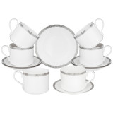 Чайный набор "CROWN" на 6 пер. 12 пр. 300 мл платиновый (кор=8наб.) LEFARD 590-461