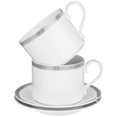 Чайный набор "CROWN" на 6 пер. 12 пр. 300 мл платиновый (кор=8наб.) LEFARD 590-461-2