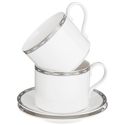 Чайный набор "GLAMOUR" на 6 пер. 12 пр. 300 мл голубой (кор=8наб.) LEFARD 590-467-2