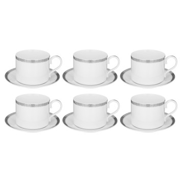 Чайный сервиз "CROWN" на 6 пер. 14 пр. 1000/350/300 мл платиновый (кор=2наб.) LEFARD 590-483-1
