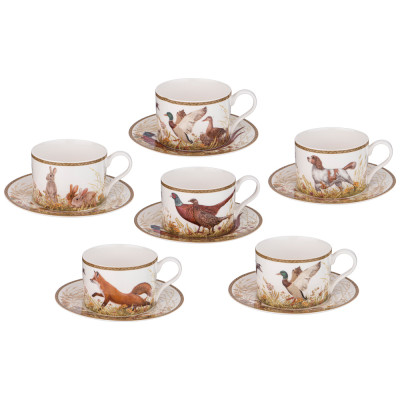 Чайный сервиз "ОХОТА" на 6 пер. 14 пр. 1000/370/300 мл (кор=2наб.) LEFARD 590-499-2