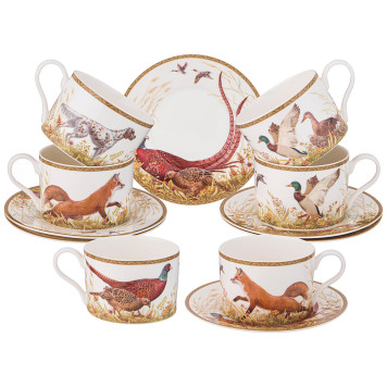 Чайный набор "ОХОТА" на 6 пер. 12 пр. 300 мл (кор=4наб.) LEFARD 590-500