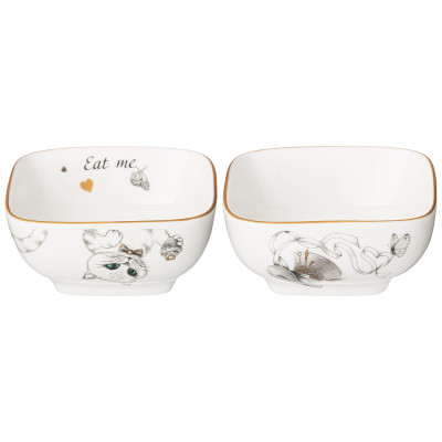 Набор салатников квадратных "WONDERLAND" 2 шт. 8*4 см 100 мл (кор=36наб.) LEFARD 590-539