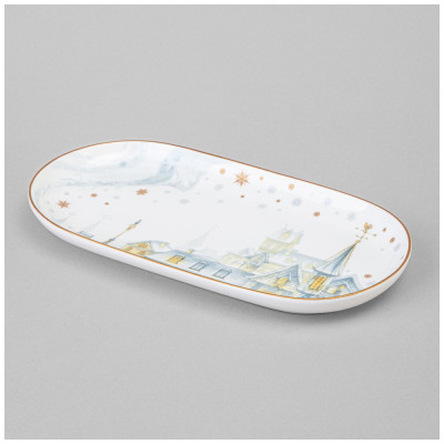 Блюдо овальное "СНЕЖНАЯ КОРОЛЕВА" 20,5 см (кор=60шт.) LEFARD 590-546-1
