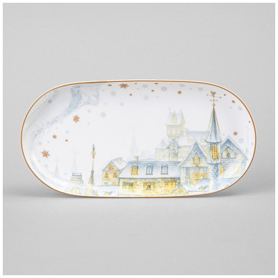 Блюдо овальное "СНЕЖНАЯ КОРОЛЕВА" 20,5 см (кор=60шт.) LEFARD 590-546