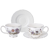 Чайный набор "BOUQUET" на 2 пер. 4 пр. 280 мл (кор=24наб.) LEFARD 590-599