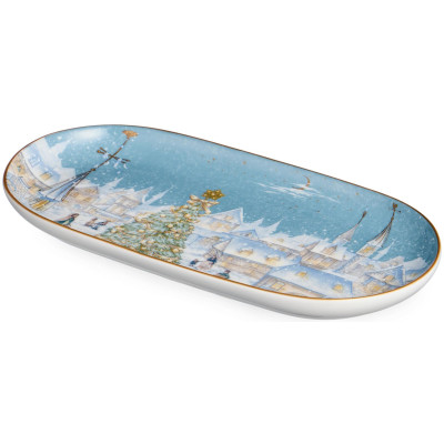 Блюдо овальное "СНЕЖНАЯ КОРОЛЕВА" 20,5 см (кор=60шт.) LEFARD 590-626