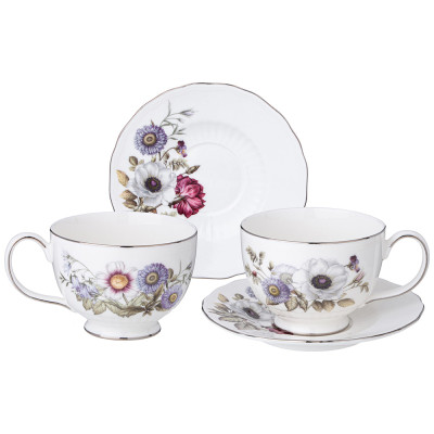 Чайный набор "BOUQUET" на 2 пер. 4 пр. 280 мл (кор=24наб.) LEFARD 590-640