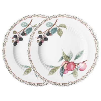 Набор тарелок обеденных "FRUIT GARDEN" 2 шт. 25,5 см (кор=16наб.) LEFARD 590-649