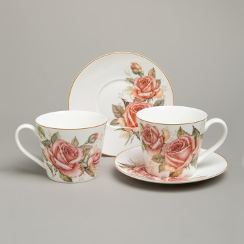 Чайный набор "КОРЕЙСКАЯ РОЗА" на 2 пер. 4 пр. 300 мл (кор=24наб.) LEFARD 590-676