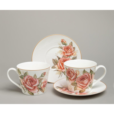 Чайный набор "КОРЕЙСКАЯ РОЗА" на 2 пер. 4 пр. 300 мл (кор=24наб.) LEFARD 590-676