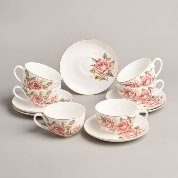 Чайный набор "КОРЕЙСКАЯ РОЗА" на 6 пер. 12 пр. 300 мл (кор=4наб.) LEFARD 590-680