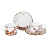 Чайный набор "ОХОТА" на 2 пер. 4 пр. 300 мл (кор=24наб.) LEFARD 590-738