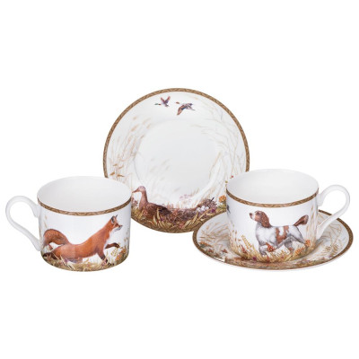 Чайный набор "ОХОТА" на 2 пер. 4 пр. 300 мл (кор=24наб.) LEFARD 590-738