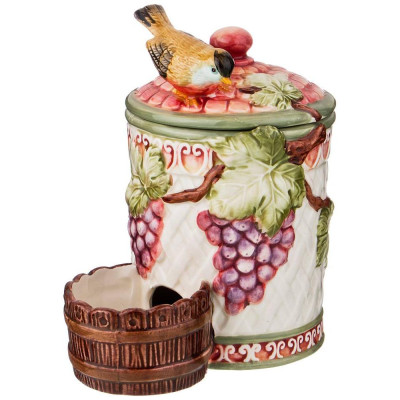 Банка для соли "ПТИЦА И ВИНОГРАД" 11*16*18 см (кор=12шт.) LEFARD 59-506