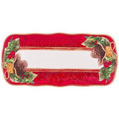 Блюдо "ШИШКИ" прямоугольное 35*16,5*2,5 см (кор=12шт.) LEFARD 59-717