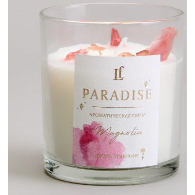 Свеча ароматизированная в стакане " PARADISE" magnolia 8*9 см мал.= 9шт. LEFARD 605-105