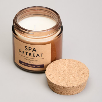 Свеча ароматизированная в стакане " SPA RETREAT" velvet rose&oud 7, 3*7, 4 см мал.= 12шт. LEFARD 605-106-1