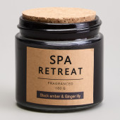 Свеча ароматизированная в стакане " SPA RETREAT" black amber&cinger lily 7, 3*7, 4 см мал.= 12шт. LEFARD 605-108