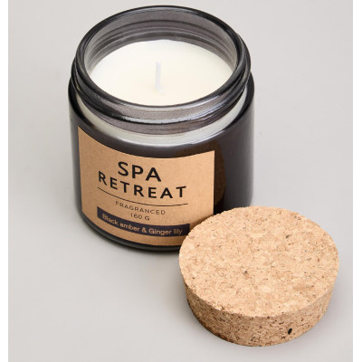 Свеча ароматизированная в стакане " SPA RETREAT" black amber&cinger lily 7, 3*7, 4 см мал.= 12шт. LEFARD 605-108-1