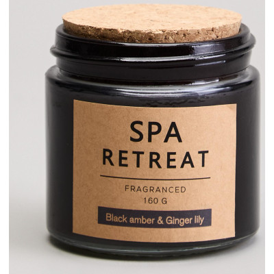 Свеча ароматизированная в стакане " SPA RETREAT" black amber&cinger lily 7, 3*7, 4 см мал.= 12шт. LEFARD 605-108