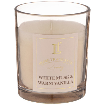 Свеча ароматизированная в стакане " WHITE MUSK & WARM VANILLA" 6*7, 5 см LEFARD 625-115-1