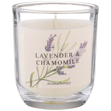 Свеча ароматизированная в стакане " LAVENDER & CHAMOMILE" 7, 5*8, 5 см LEFARD 625-117