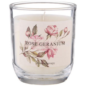 Свеча ароматизированная в стакане " ROSE GERANIUM" 7, 5*8, 5 см LEFARD 625-121