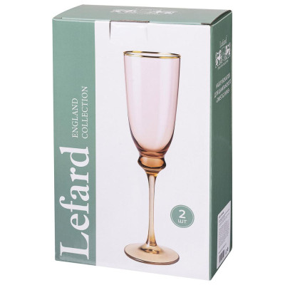 Набор бокалов для шампанского "TWIST & SHINE" pink, 2 шт/210 мл LEFARD 687-001-1