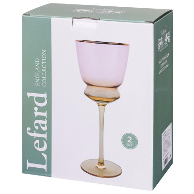 Набор бокалов для вина "TWIST & SHINE" pink, 2 шт/380 мл LEFARD 687-002-1
