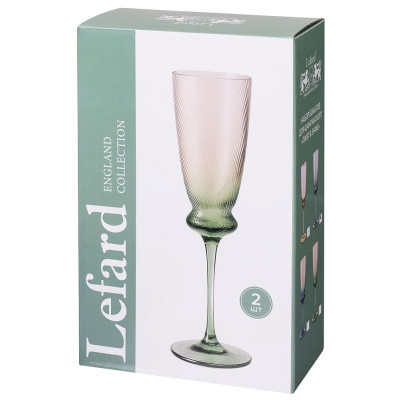 Набор бокалов для шампанского "TWIST & SHINE" purple, 2 шт/210 мл LEFARD 687-009-1