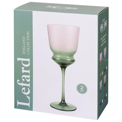 Набор бокалов для вина "TWIST & SHINE" purple, 2 шт/380 мл LEFARD 687-010-1